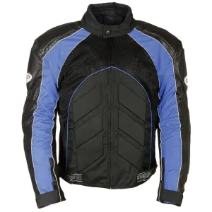 Milwaukee Leather Men's Combo Black/Blue Armored Leather/Textile/Mesh Jacket