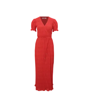 MIRELLA SHORT SLEEVE WRAP DRESS CHILLI