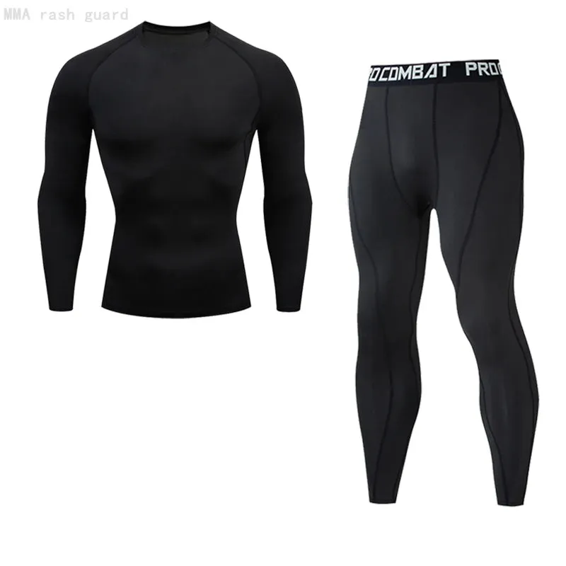MMA RASH GUARD Sports Base Layer Shirt and Pants