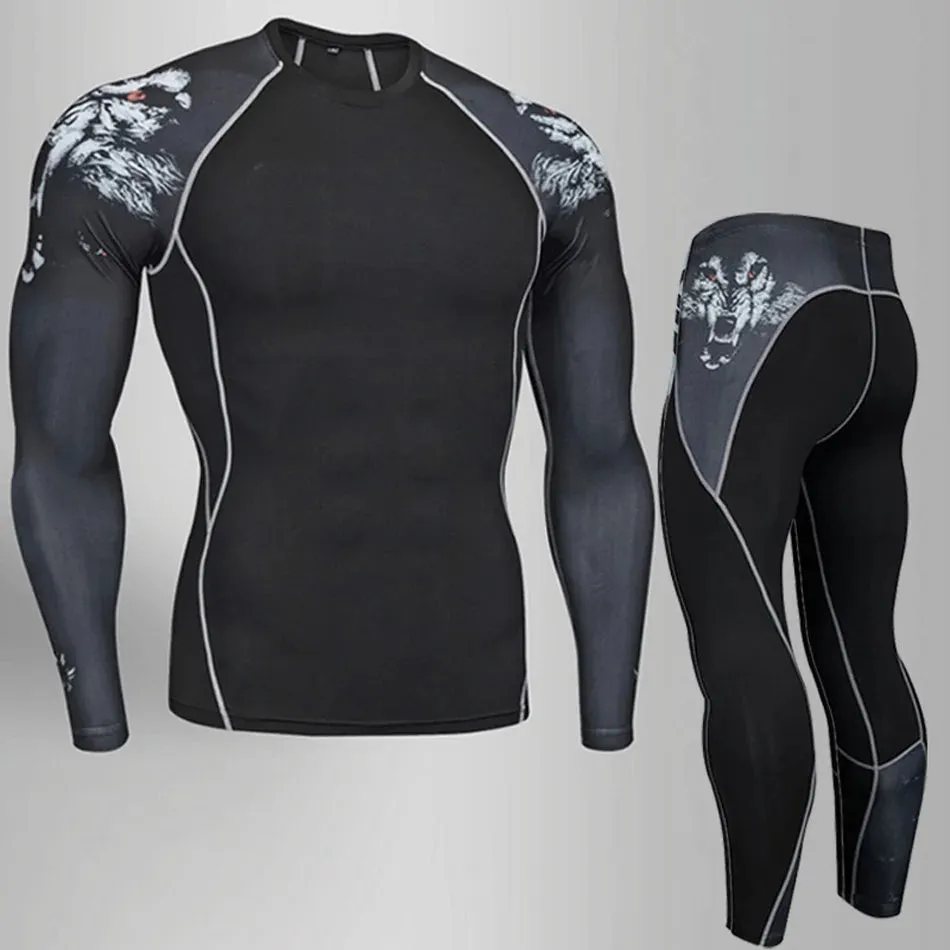 MMA RASH GUARD Sports Base Layer Shirt and Pants