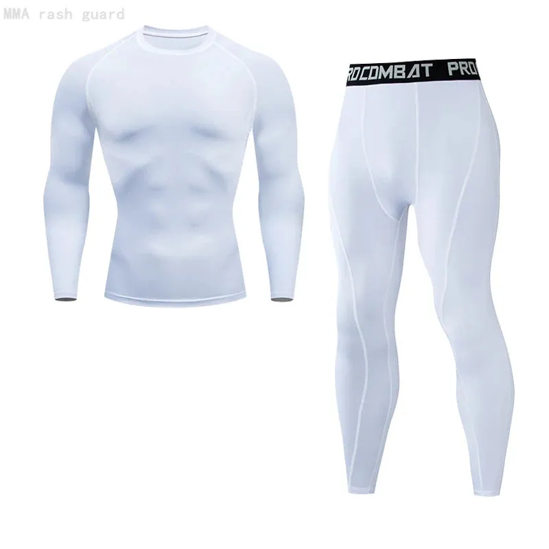 MMA RASH GUARD Sports Base Layer Shirt and Pants