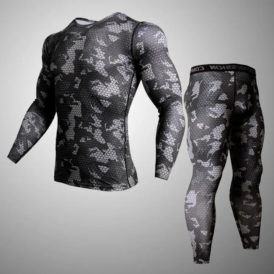 MMA RASH GUARD Sports Base Layer Shirt and Pants
