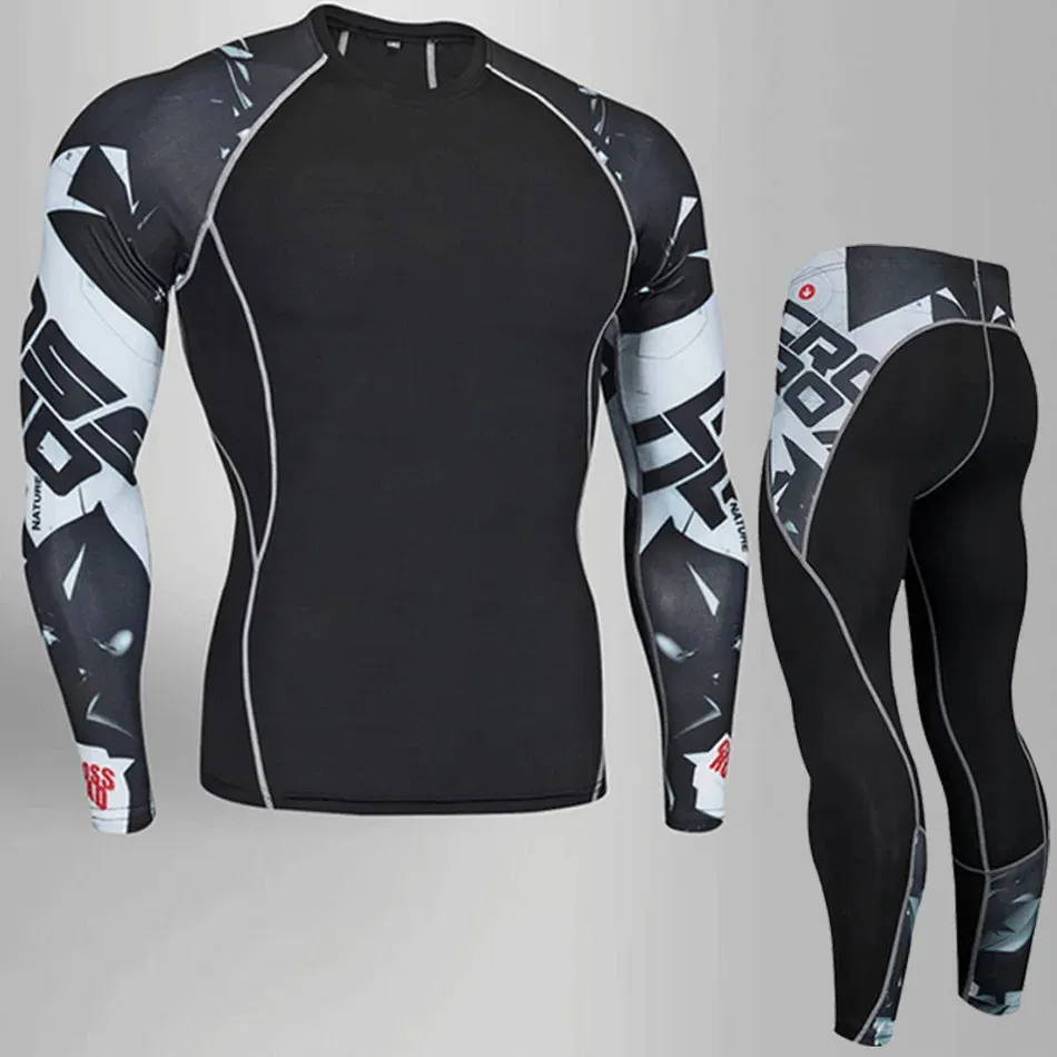 MMA RASH GUARD Sports Base Layer Shirt and Pants
