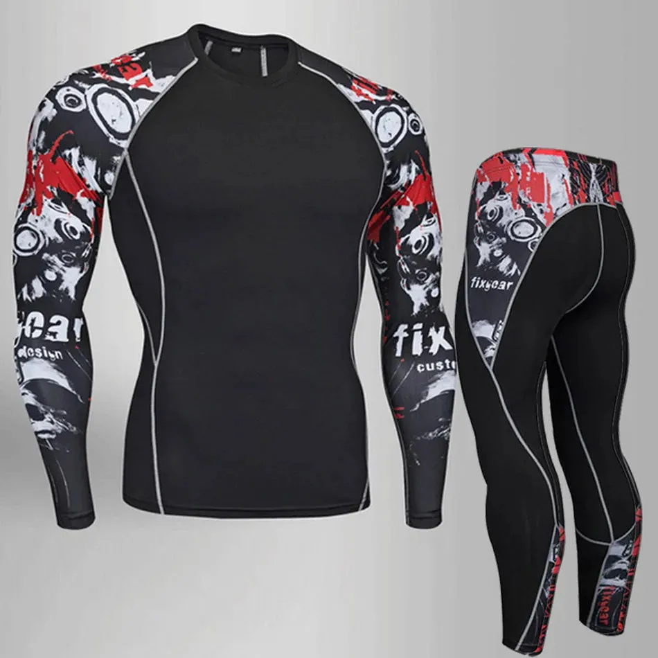 MMA RASH GUARD Sports Base Layer Shirt and Pants