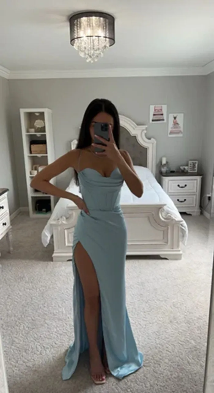 New Sling Sleeveless Slim Fit Open Back Slit Sexy Dress