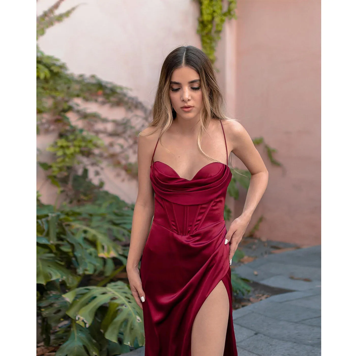 New Sling Sleeveless Slim Fit Open Back Slit Sexy Dress