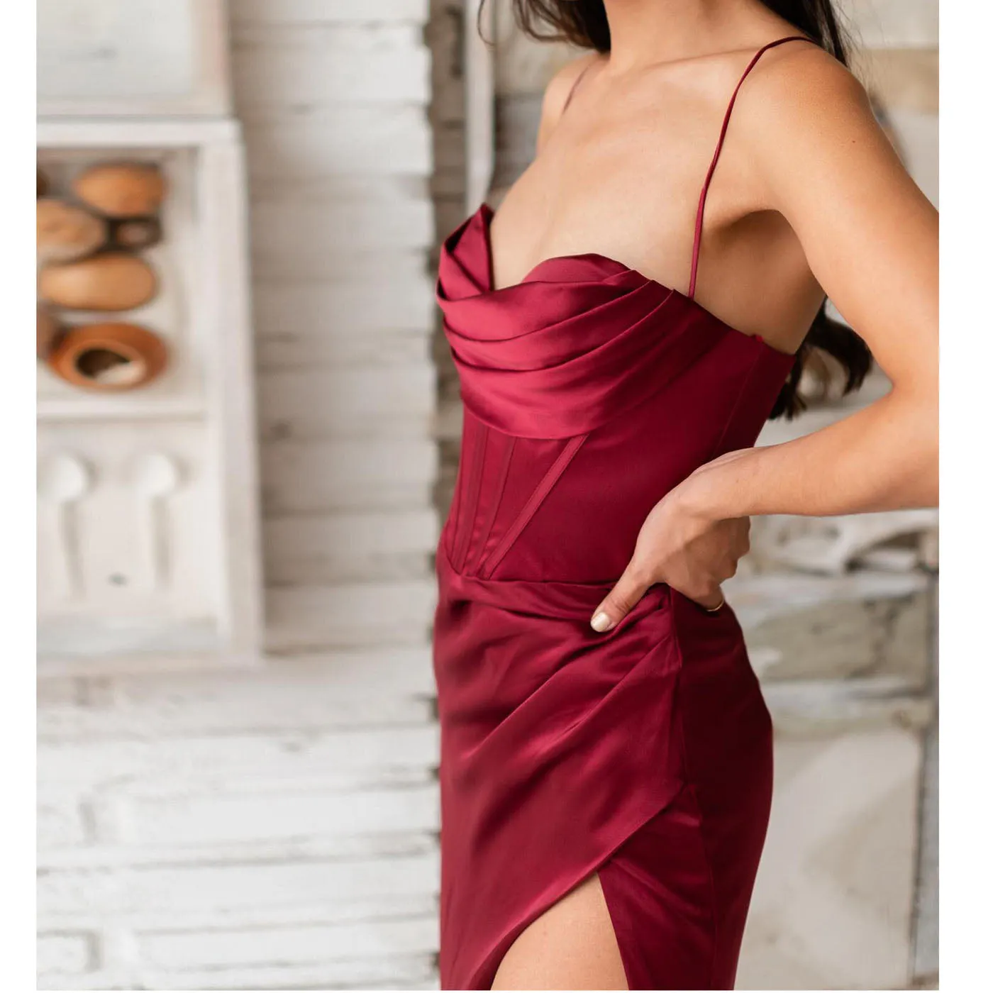 New Sling Sleeveless Slim Fit Open Back Slit Sexy Dress