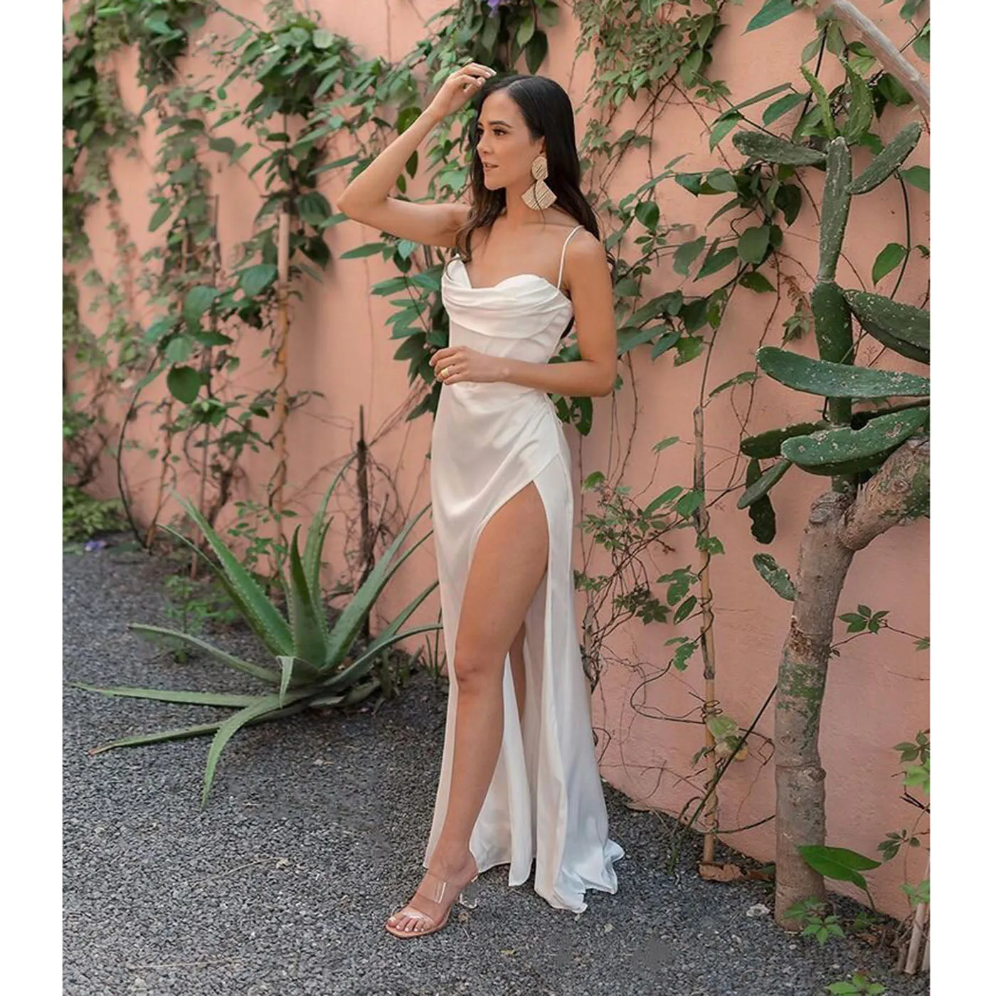New Sling Sleeveless Slim Fit Open Back Slit Sexy Dress
