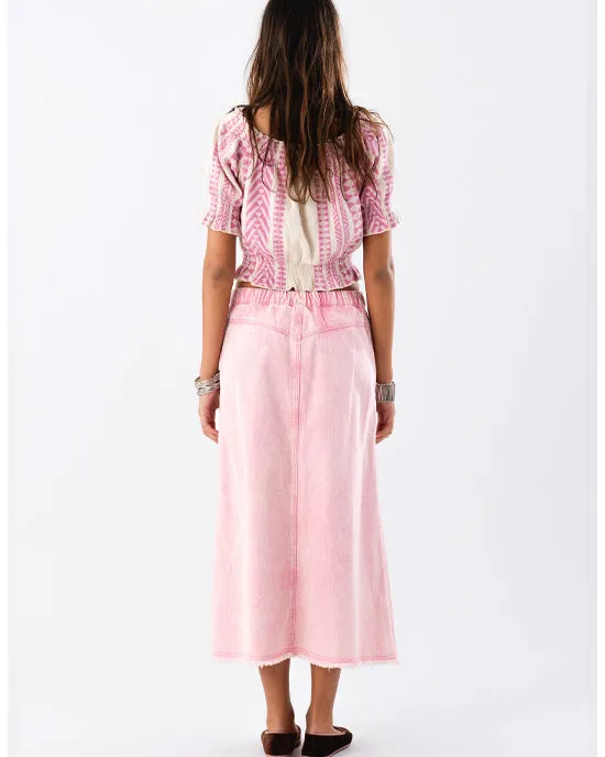Normandie Maxi Skirt Pink