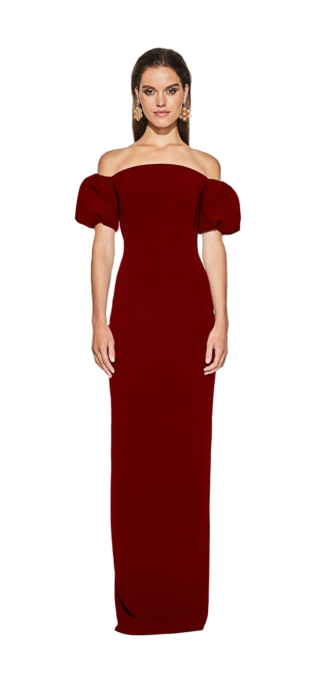 Off-The-Shoulder Puff Sleeve Gown