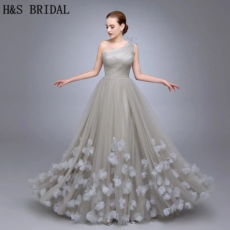 One Shoulder Ladies Popular Tulle Long Evening Gown