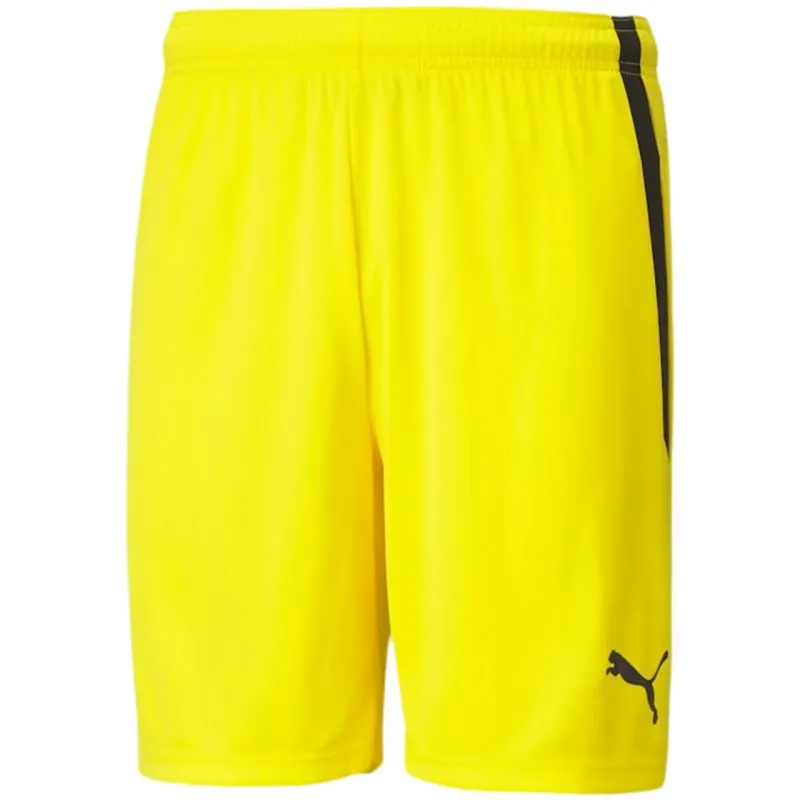Puma LIGA Men's Quick-Dry Training Shorts with Moisture-Wicking Technology - Yellow