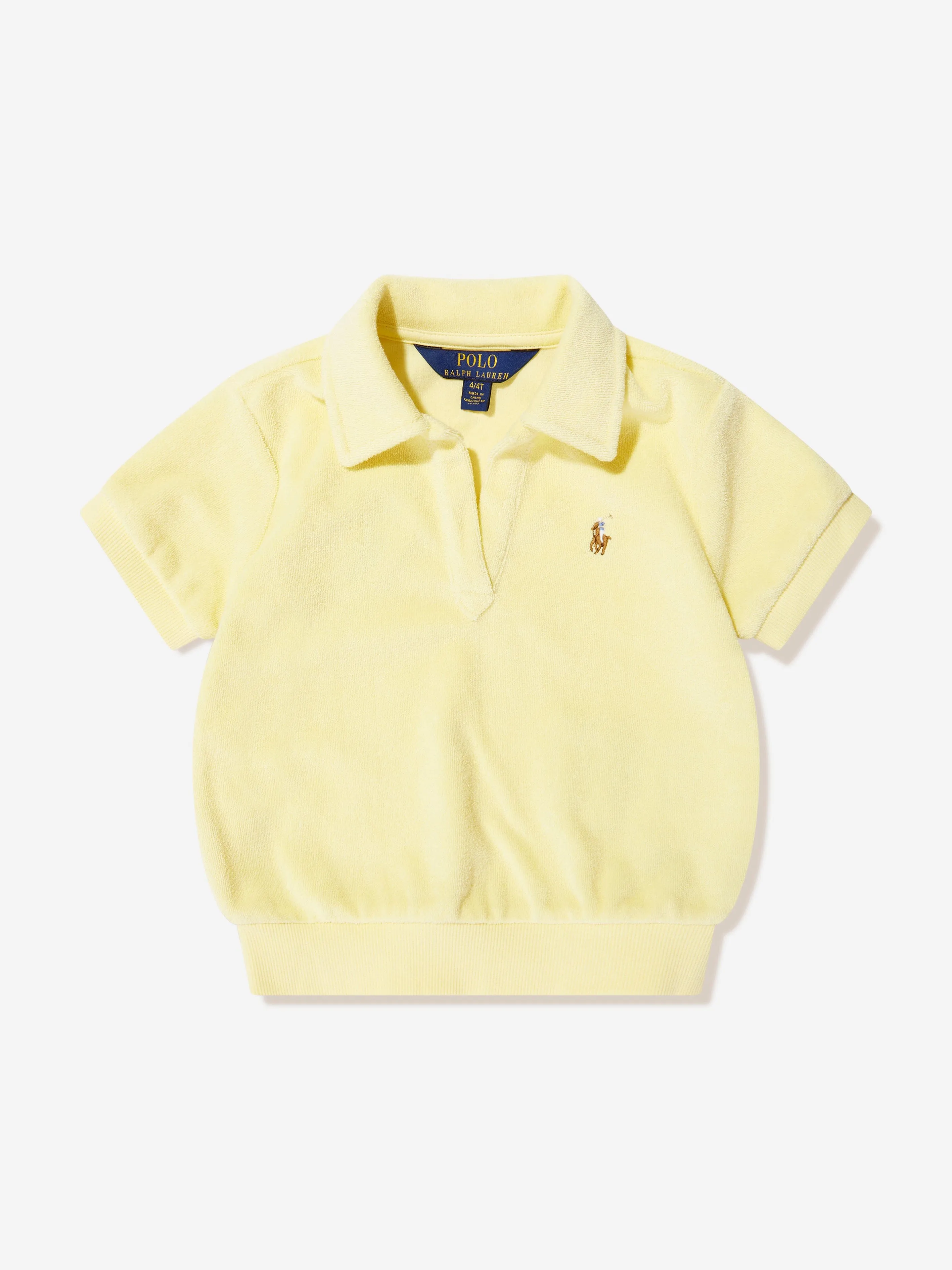 Ralph Lauren Girls Polo Shirt And Short Set in Yellow