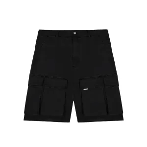 Represent Baggy Cotton Cargo Short Black