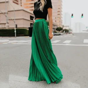 Stephanie Pleated A-Line Maxi Skirt