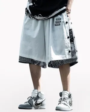 Techwear Patchwork Men Cargo Shorts