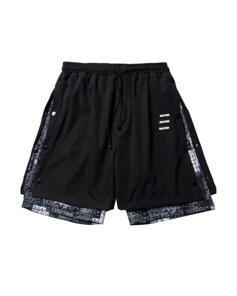 Techwear Patchwork Men Cargo Shorts