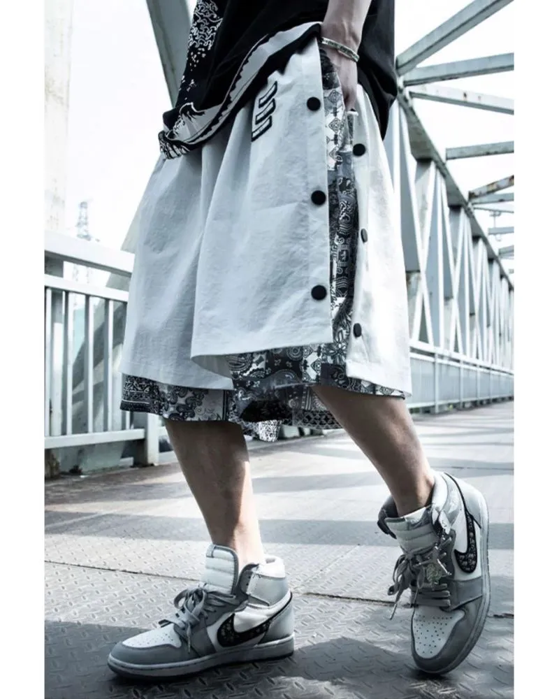 Techwear Patchwork Men Cargo Shorts