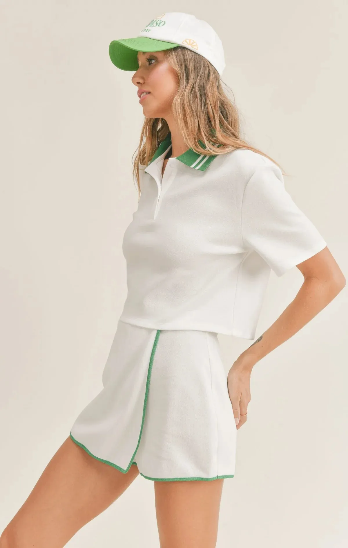 Tennis Girl Crop Polo Shirt
