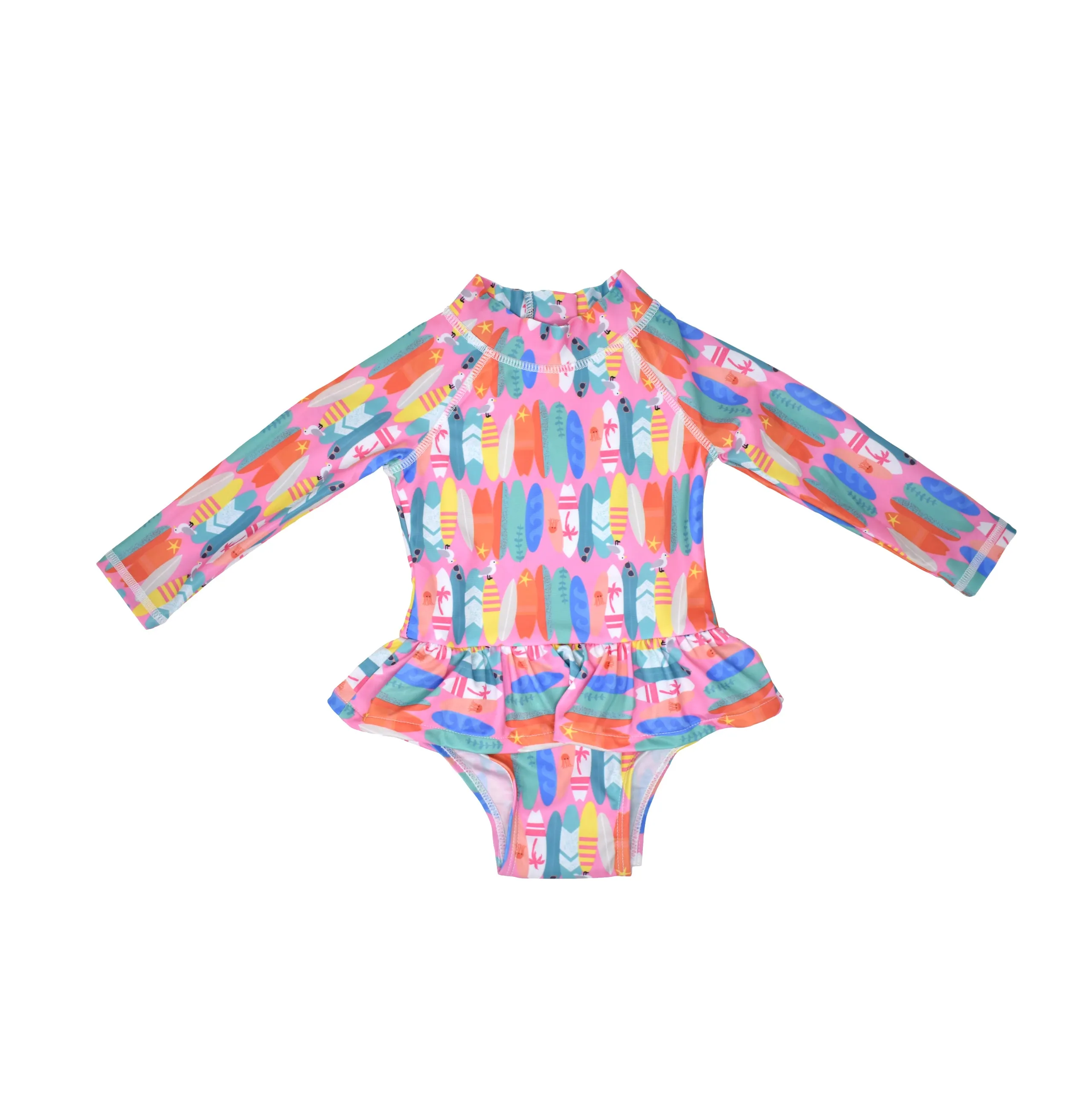 UPF 50  Alissa Infant Ruffle Rash Guard Swimsuit - E