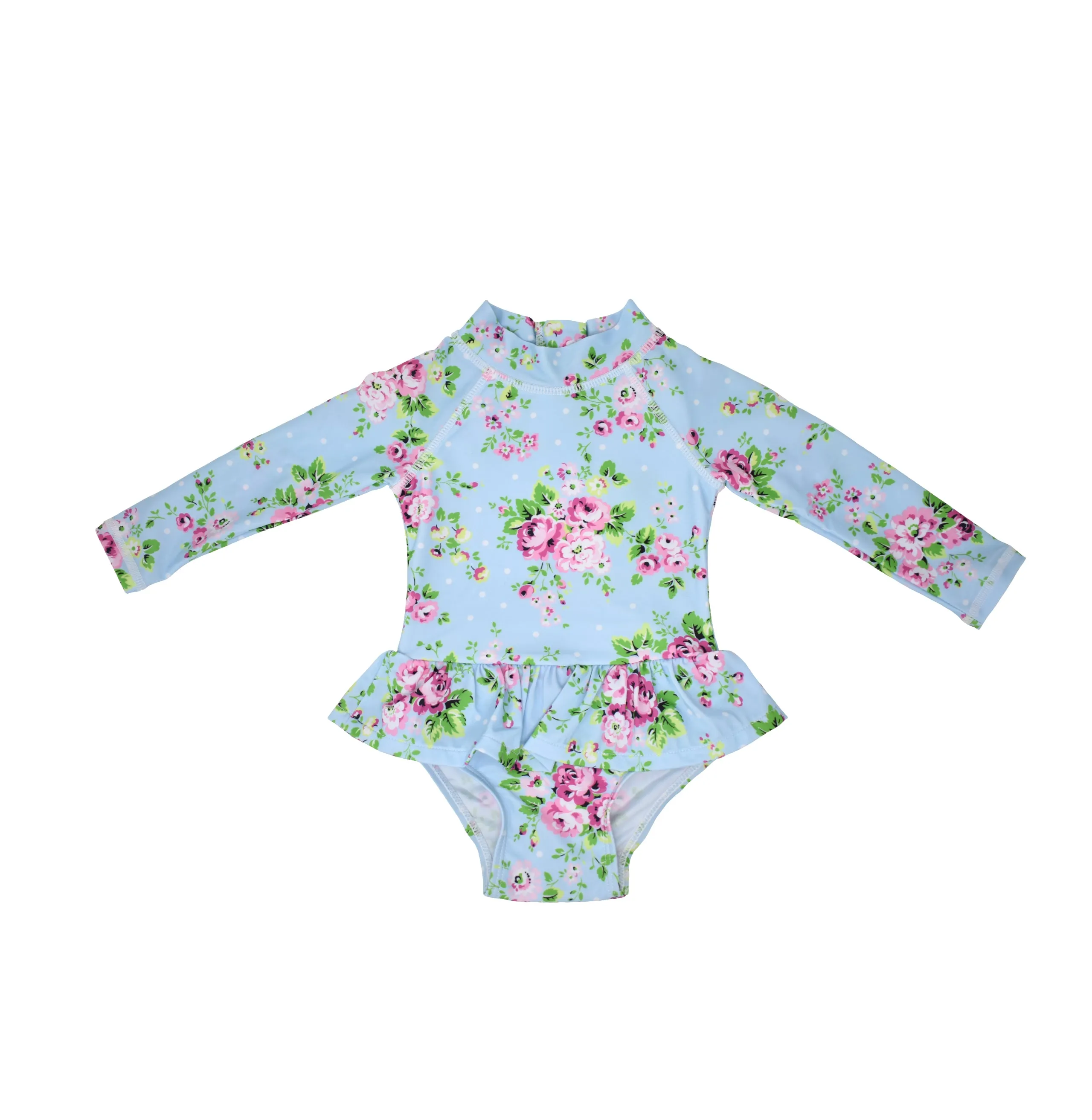 UPF 50  Alissa Infant Ruffle Rash Guard Swimsuit - E