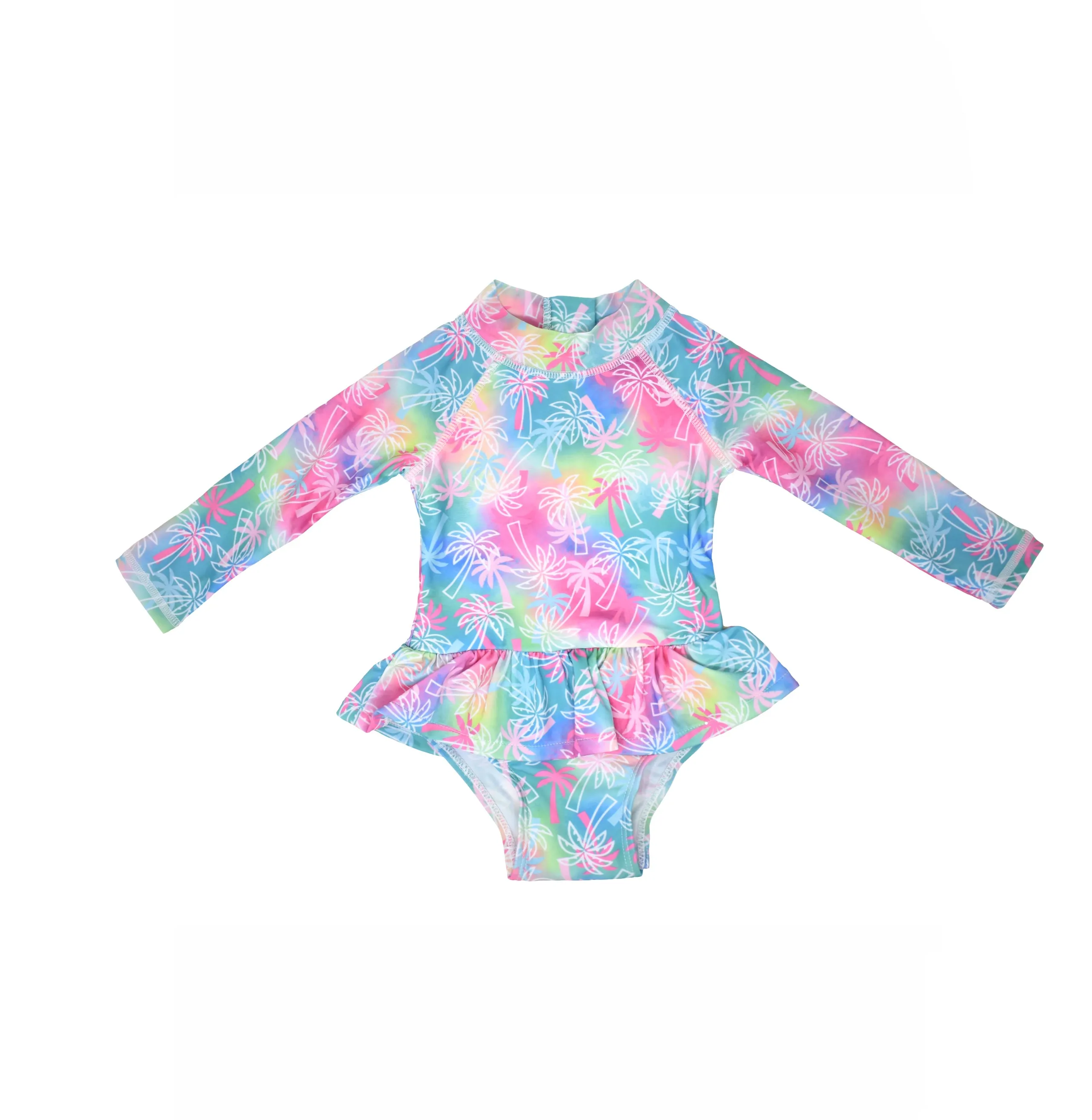 UPF 50  Alissa Infant Ruffle Rash Guard Swimsuit - E