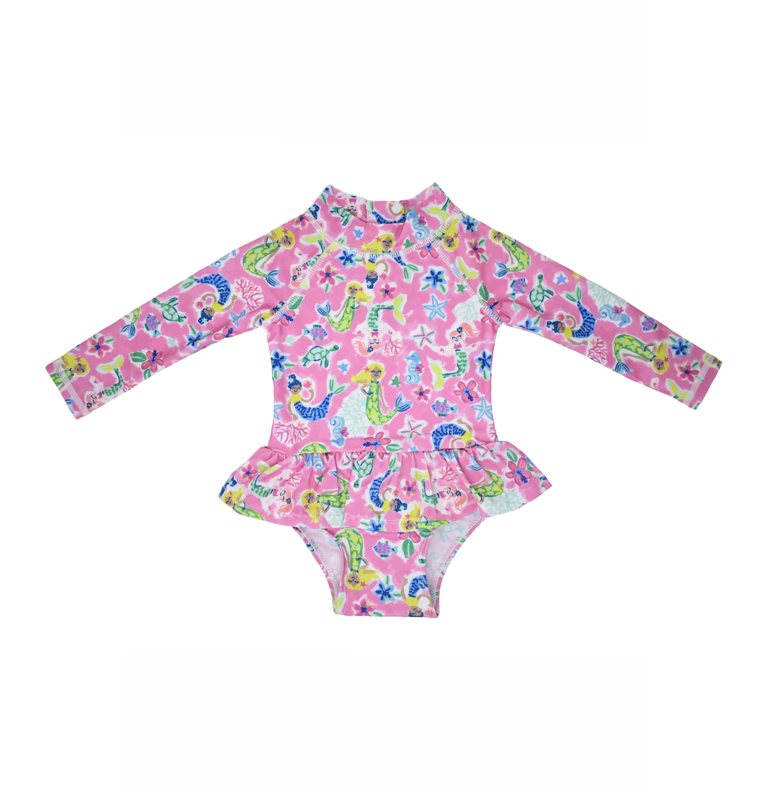 UPF 50  Alissa Infant Ruffle Rash Guard Swimsuit - E