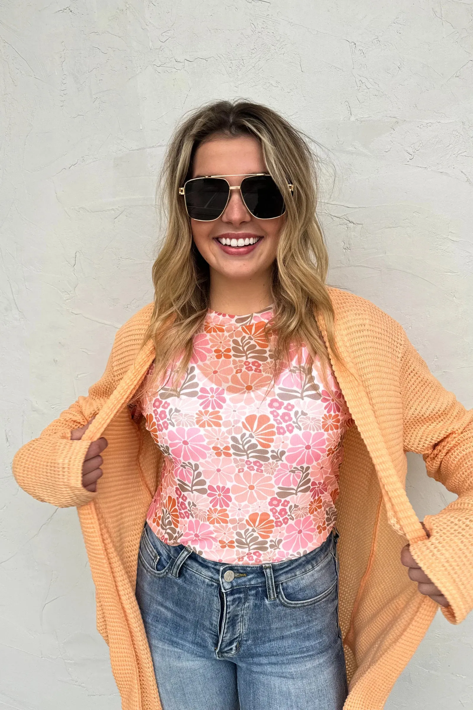 Vintage Floral Mesh Tops