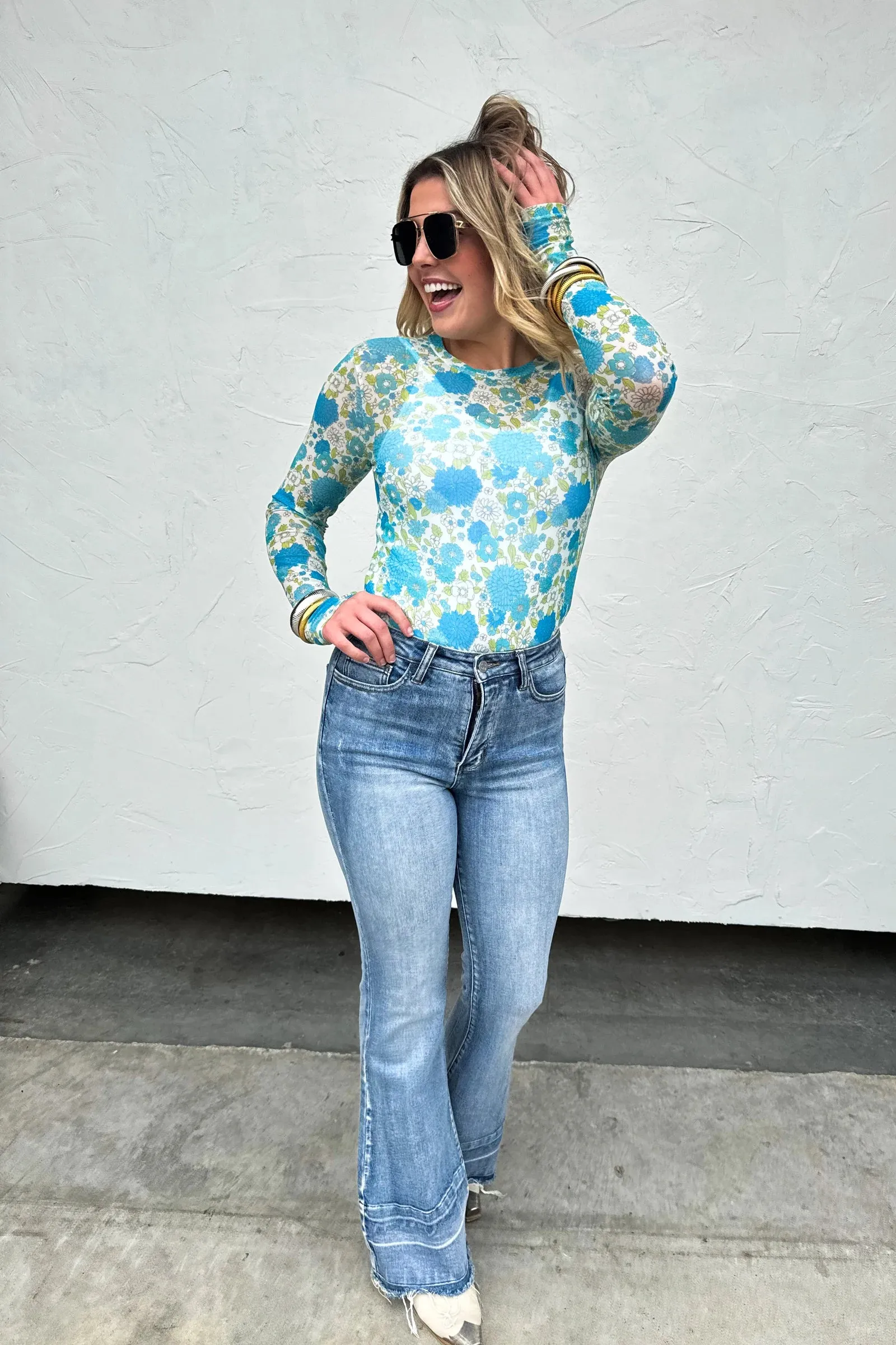 Vintage Floral Mesh Tops