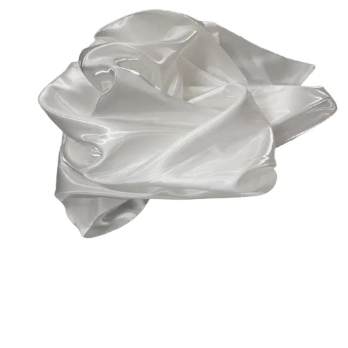 White Crystalized Reflective Liquid Bridal Satin Fabric