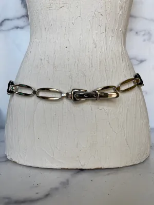 White House Black Market Adjustable black/silver belt