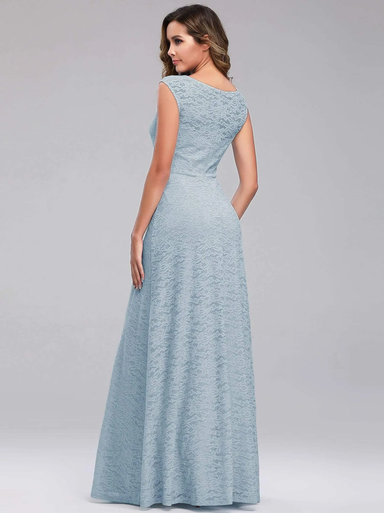 Women's A-Line Cap Sleeve Floor-length Evening Dress