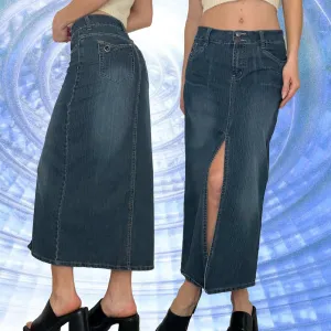 Y2K Denim Maxi Skirt