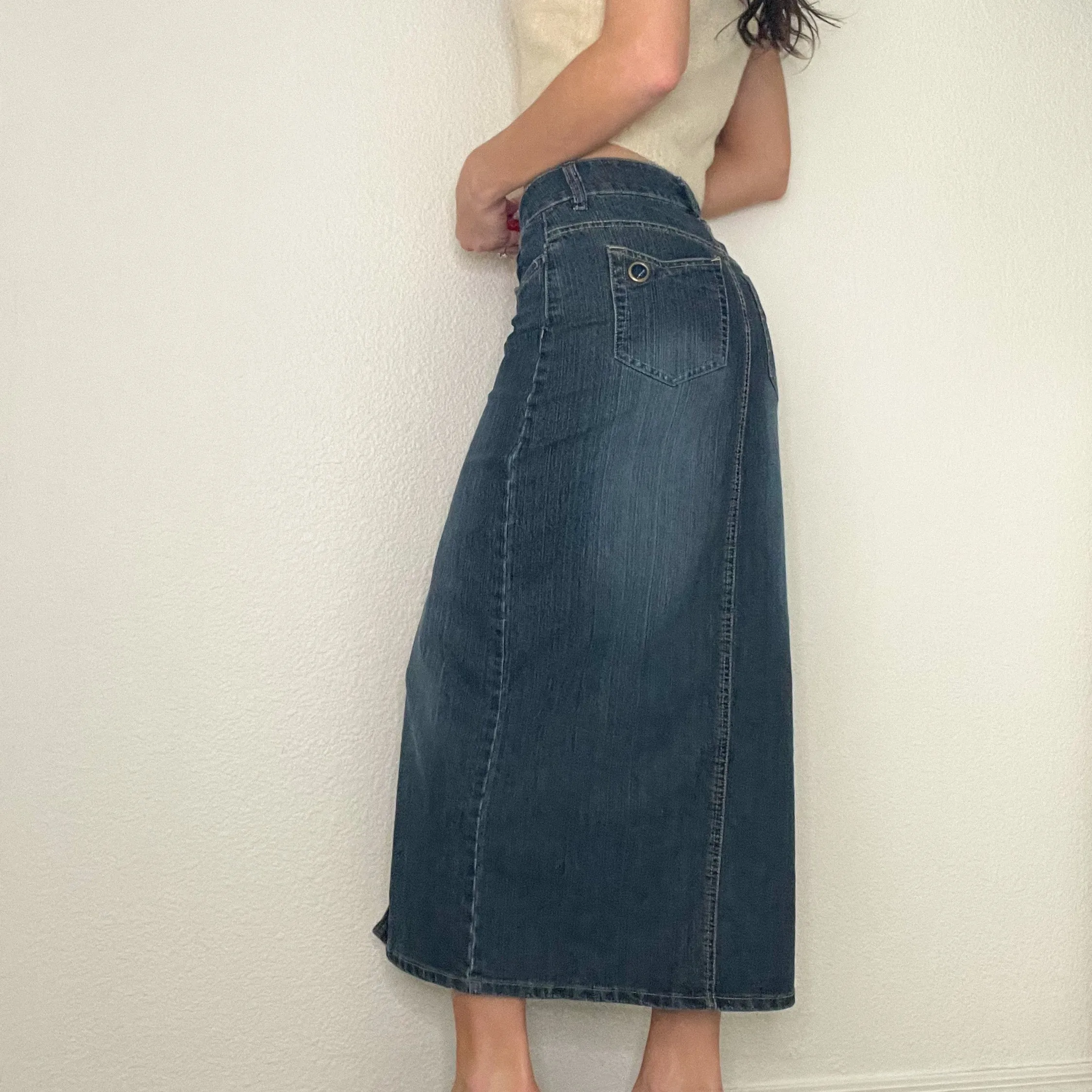 Y2K Denim Maxi Skirt