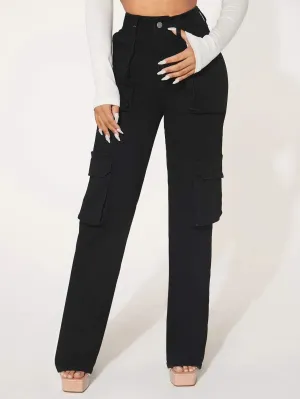 Zipper Pocket Cargo Jeans