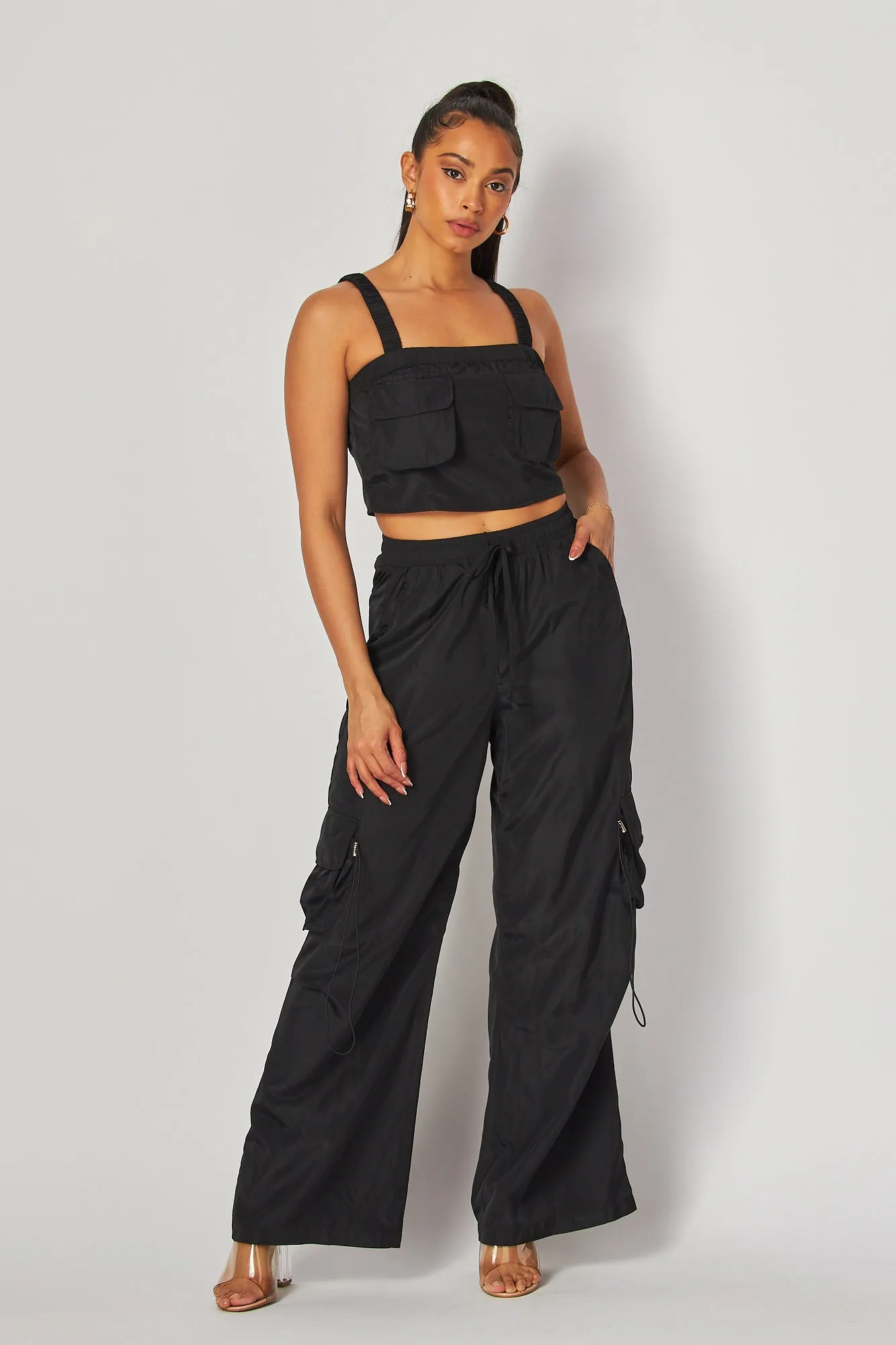 Zuley Crop Tank Top And Cargo Pocket Pants