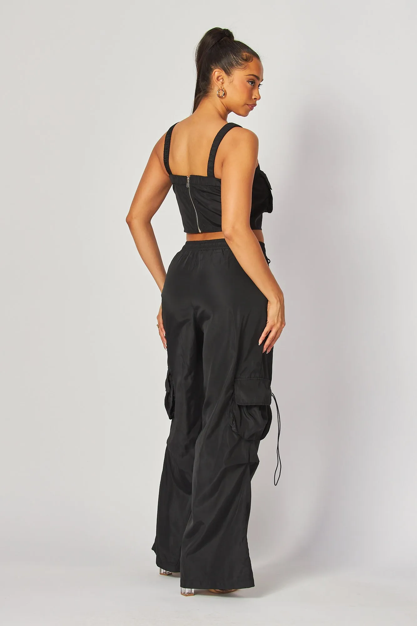 Zuley Crop Tank Top And Cargo Pocket Pants